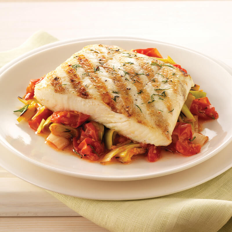 Rodaballo con Tomates NatureSweet Glorys y Puerros