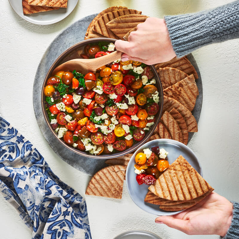 Easy Baked Feta with Fresh Herbs and Tomatoes