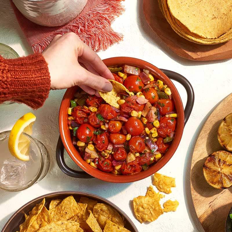 Easy Blistered Tomato and Corn Salsa - NatureSweet