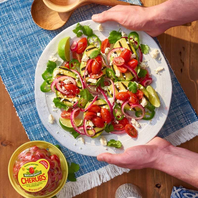 15-Minute Grilled Avocado and Tomato Salad