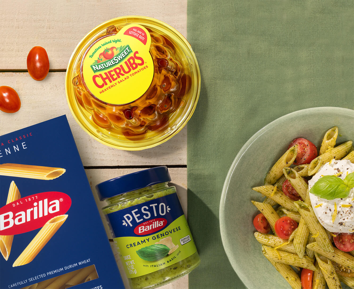 Creamy Penne Pasta Salad with Burrata Cheese - NatureSweet